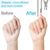 Sularpek Cuticle Remover Tool Set with Cuticle Cutter and Cuticle Pusher, 3 in 1 Professional Cuticle Remover, Cuticle Scissors, Stainless Steel Nail Care Tool for Manicure and Pedicure (Silver)