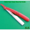Straight Barber Razor Classic Shave Red Handle B-765