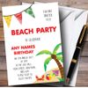 Palm Tree Beach Party Childrens Birthday Party Invitations