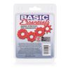 Basic Essentials Enhancer Cock Ring 4 Pack Red - Male Prolong Orgasm