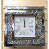 Crushed diamond silver 30x30 cm square wall clock