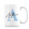 Getagift Personalised Marble Initial Mug with Name, Alphabet, 15oz Coffee Mug (White)
