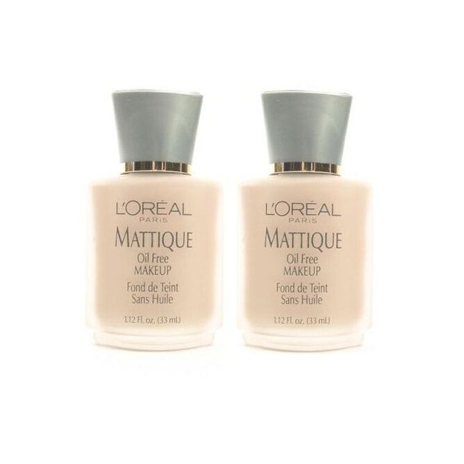 2 BOTTLE L'OREAL MATTIQUE OIL FREE LIQUID MAKEUP SOFT IVORY