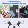 USB to USB-C Lightning Micro-USB Cable Combo 3 in 1 Coiled Cable Carplay & Android Auto Compatible [MFi & 3A Fast Charge & Data Sync] Coiled Lightning/USB C/Micro-USB Cable for iPhone 16 15 14 Android
