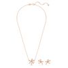 Swarovski Volta set, Bow, White, Rose gold-tone plated
