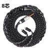 FDBRO Silver Plated Wire Earphone Replacement Wrist Cable Metal Plug (MMCX, 2.5mm+Black)