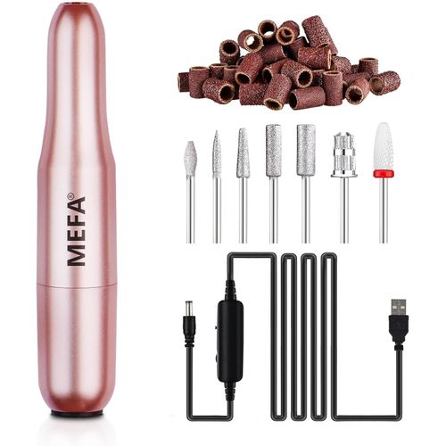 MEFA Nail Drill, 16 PCS Kit Electric Nail Drill with Nail Drill Bits, Portable Electric Nail File Professional, 20000RPM Manicure Pedicure Nail Set Efile Nail Drill for Home Salon