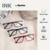OPULIZE Ink Reading Glasses Large Rectangular Frame Transparent Grey Black Arm Spring Hinges Scratch Resistant Mens Womens R4-7 +2.00