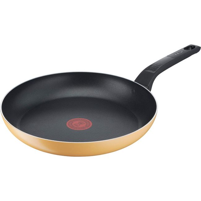 Tefal B56106 Frying Pan, 10.6 inches (27 cm), Compatible with Gas Fire, Marigold Yellow Frying Pan, Non-Stick