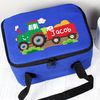 Personalised Lunch Bag. Blue Tractor Lunch Box
