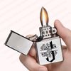 Mandore Designs Personalised Name Text Engraved Lighter Silver Black Gold Gift Set (Silver)