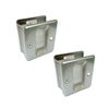 QCAA Solid Brass Sliding Pocket Passage Door Pull, Satin Nickel, 2 Pack