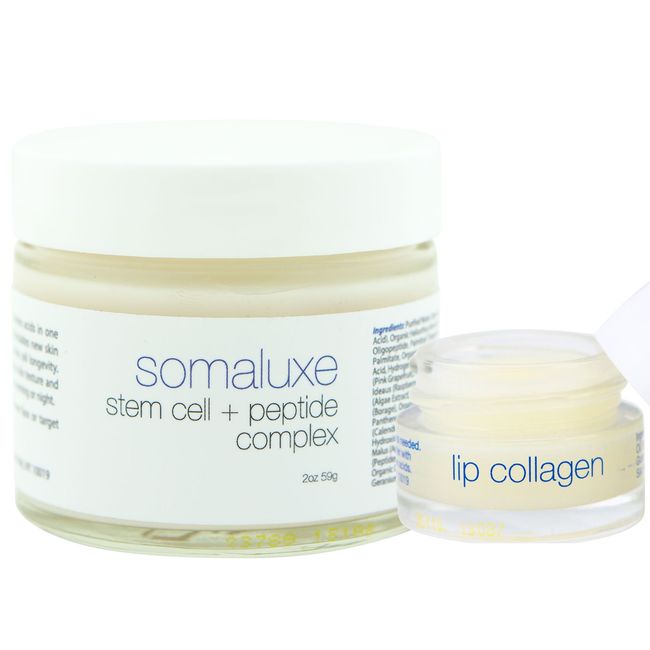 Somaluxe Collagen Dream Duo: Stem Cell Face Moisturizer & Lip Collagen for Youthful, Full and Softer Skin (Set)