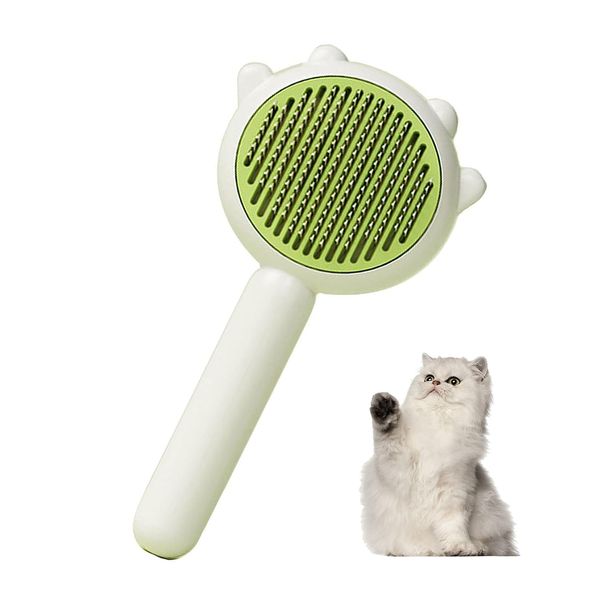 Dog Brush Cat Brush Grooming Comb, Self Cleaning Cat Dog Slicker Brushes, Dog Cat Pet Grooming Shedding Brush - Easy to Remove Loose Undercoat, Pet Grooming Tool for Pets with Long or Short Hair