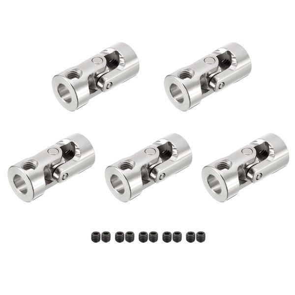 DMiotech 5pcs 6mm-6mm Inner Diameter Rotatable Universal Steering Shaft U Joint Coupler L23xD11 Coupler Connector with Screw for 3D Printer CNC Machine