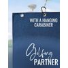CybGene Golf Towel, Golf Accessory, 16'x 24' Microfiber Towel, Blue - Initial W