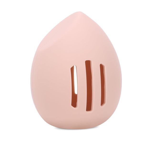 Peboms Makeup Sponge Holder,Double-sided 3-line Vented Silicone Beauty Blender Holder for Travel, Fit All Sponges (1pack pink)