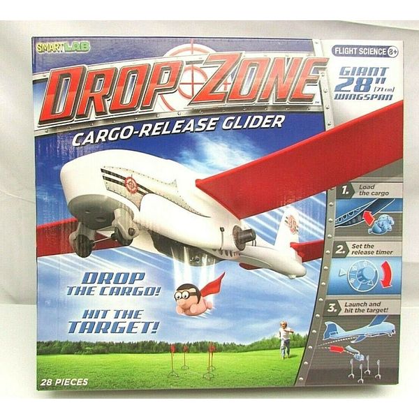 SmartLab Drop Zone Cargo Release Glider Plane NEW Giant 28" Wingspan 28 Pieces