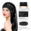 2 Pieces Long Silky Sleep Bonnet for Curly Hair, Extra Large Women Hair Bonnets Long Dreadlocks and Braids Satin Sleeping Caps Night Cap for Hair Care Multicolor