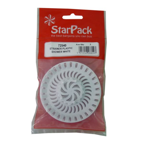 Plastic Shower Strainers White 2 Pc/S