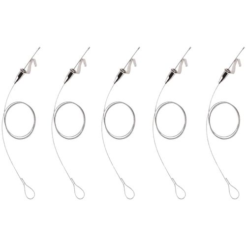 Neshexst Picture Rail Hook and Wire Mounting System, Wire Rope Sling (Featured in the Dopa DiY Magazine), Set of 5 Wires x 19.7 inches (0.5 m), 5 Hooks Included