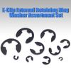 Glarks 300pcs 10 Sizes Black Alloy Steel E-Clip External Retaining Ring Washers Assortment Set