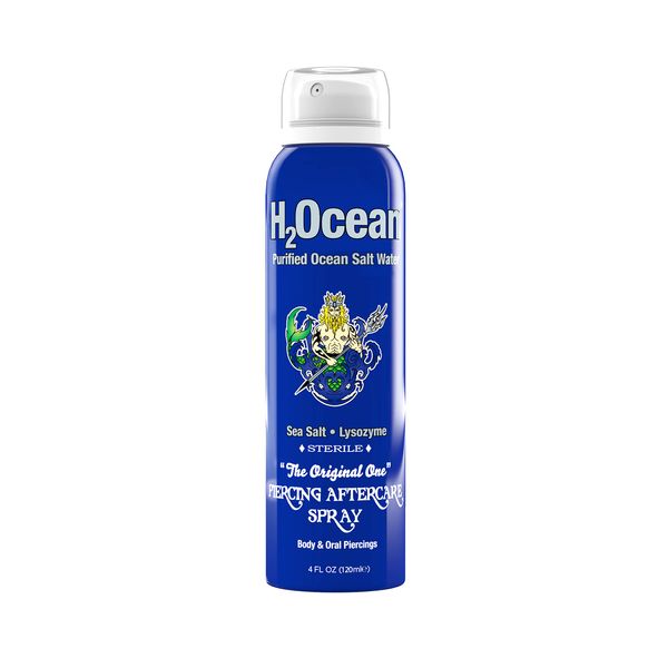 H2Ocean Piercing Aftercare Spray, Sea Salt Keloid & Bump Treatment, Wound Care Spray 4oz