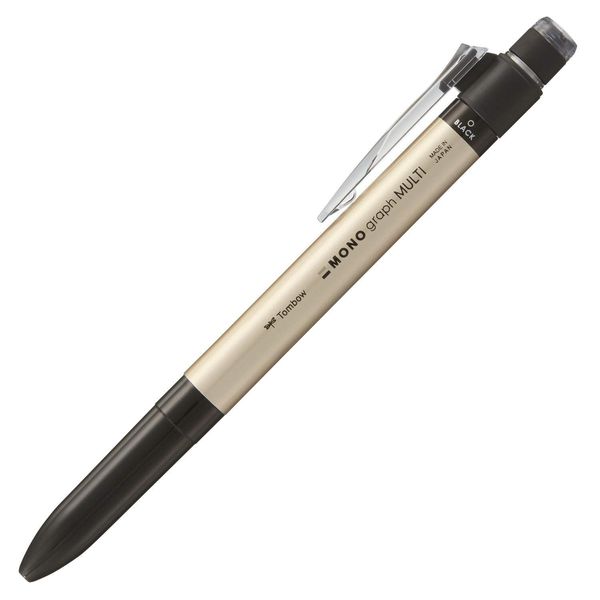 Tombow Pencil Multi-Function Pen, 2 & S+ Eraser, MONO Monogram Multi, Gold, CPA-161B x 5 Set