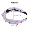 VOCOSTE Purple Headband Diamond Women Knotted Fashion Pleated Headband Versatile Outerwear Hair Accessories 1pc