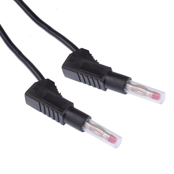 Black 4mm Stackable Test Lead Plug 100cm (Quantity x 5)