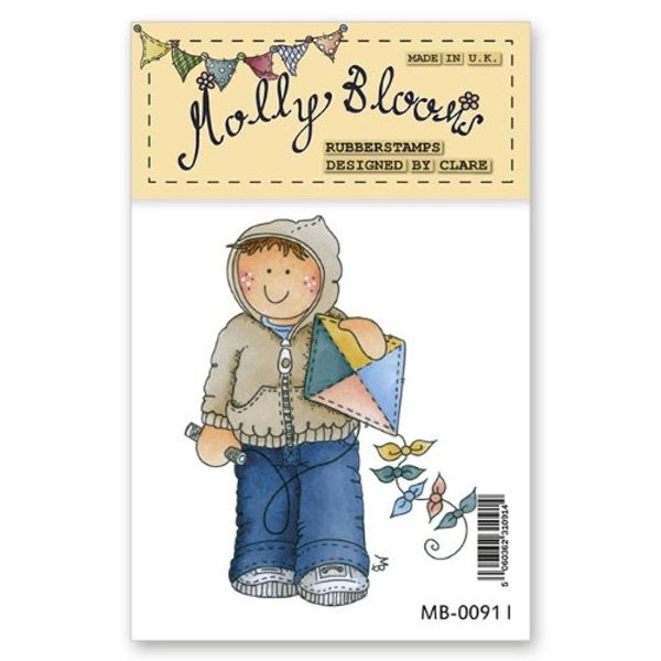 Molly Blooms Rubber Stamp - George with Kite