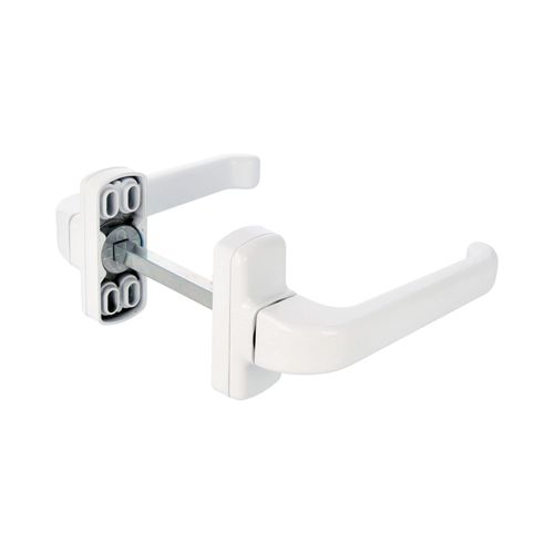 Amig - Rosette Door Handle | 5,20 x 2,70" | 0,32" Square | Ergonomic Grip Handle | White Aluminium | Elegant and Simple Design | Epsilon Model