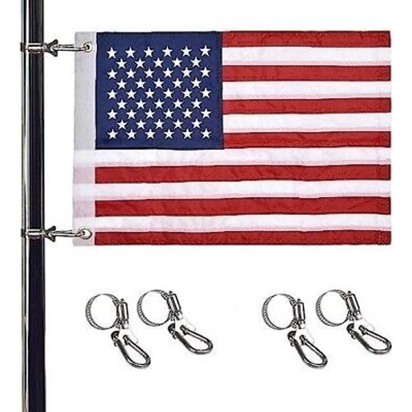 Universal Boat Flag Marine 12x18" T316 SS 4 Boat Flag Pole Kits No pole included