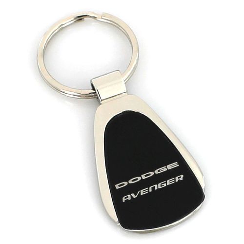 AU-TOMOTIVE GOLD Tear Drop Metal Key Ring for Dodge Avenger (Black)