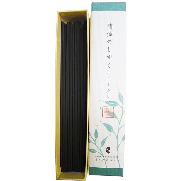 Awaji Baikaundo Incense, Essential Oil Drops, Eucalyptus, 0.3 oz (8 g), Aroma, Essential Oil Incense, Stick #183