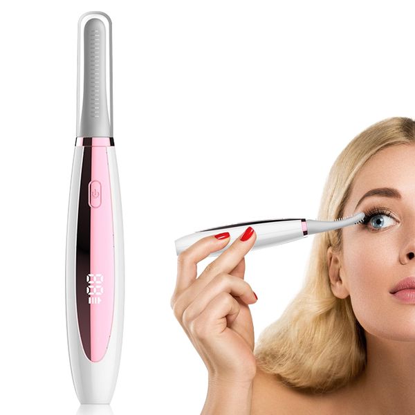 Molbory Wimpernzange Beheizbar, USB Beheizbare Wimpernformer, Heated Eyelash Curler mit 3 Temperaturmodi, Silikon Elektrische Wimpern Curler, Wiederaufladbarer 24 H Langanhaltende für Bequemes Make-up