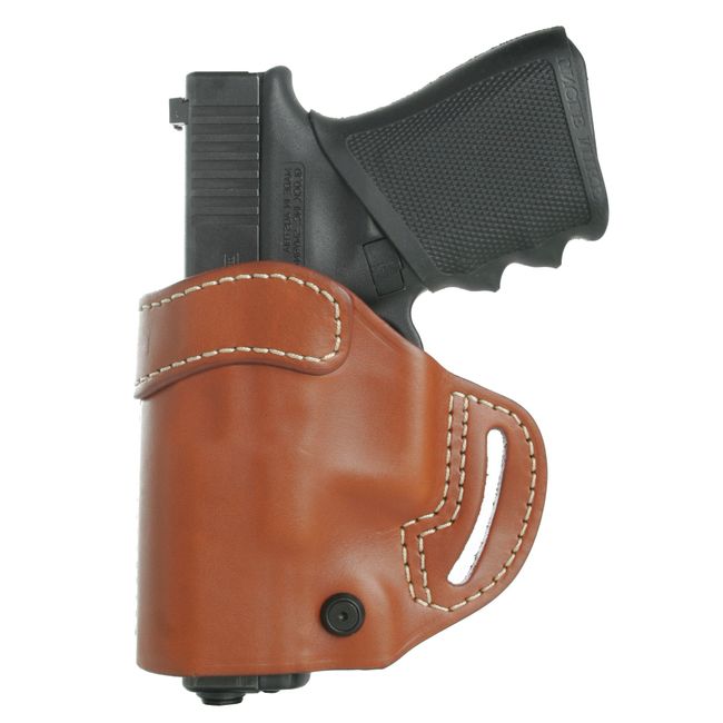 BLACKHAWK Leather Compact Askins Brown Holster, Size 28, Right Hand, (S&W MP all models)