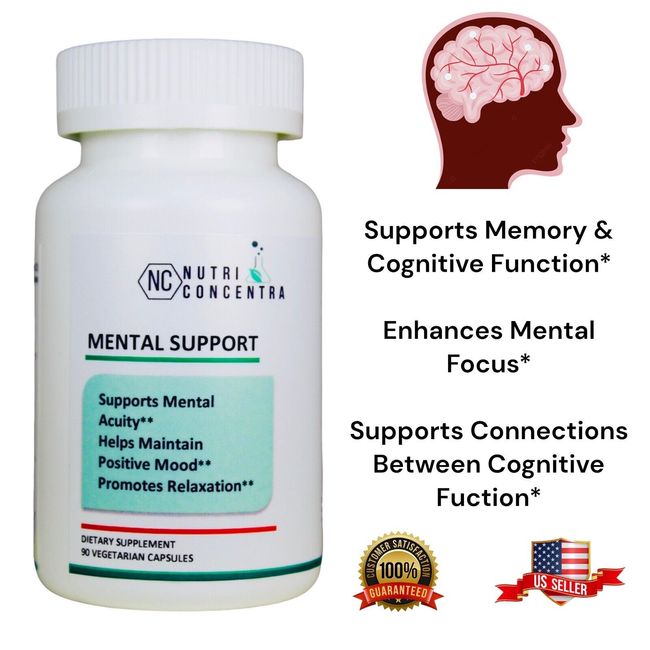 magnesium L-Threonate Formula, Reduce Stress, Anxiety, Improve Memory, 90 Caps.