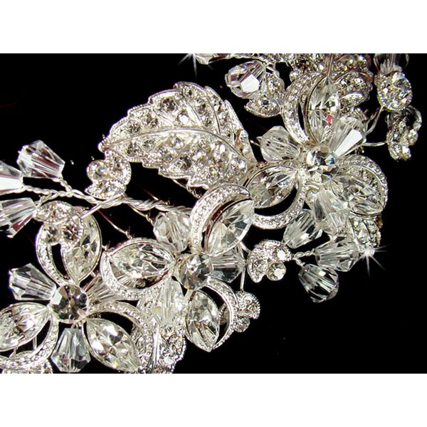 Louise Silver Plated Floral Wedding Bridal Comb