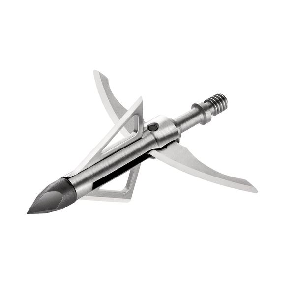 BLOODSPORT Gravedigger 4-Blade Hunting Hybrid Mechanical Broadhead with Chisel Tip - 100 Grains | 1" Fixed 1.75" Mechanical Cutting Diameter | 3 Pack