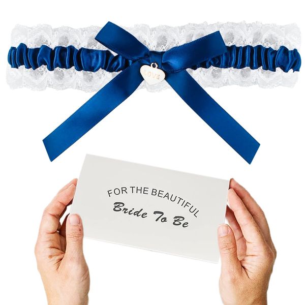 Blau Weisses Strumpfband für Hochzeit - Braut Geschenk - Wedding Garters - etwas Blaue