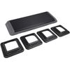 2PCS 43'' Exercise Aerobic Step Platform Adjustable Fitness Stepper 4 Riser Grey