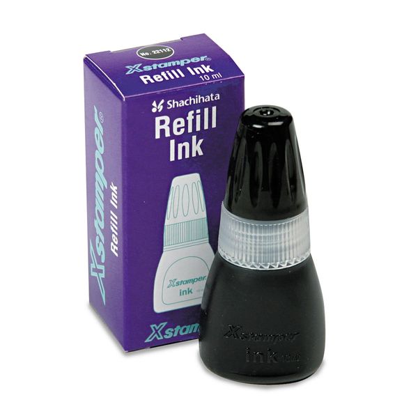 Xstamper 22112 Refill Ink for Xstamper Stamps, 10ml-Bottle, Black