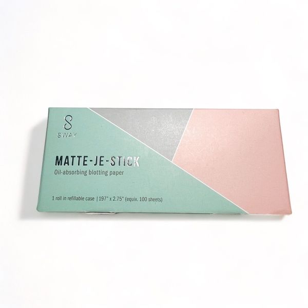 SWAY Matte-Je-Stick Oil Blotting Paper for Face 100 Papers w/ Holder CHARCOAL