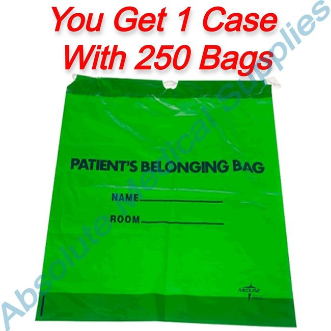 *250-Pieces* Medline Patient Belonging Bag Drawstring 18" X 20" NON026320LG