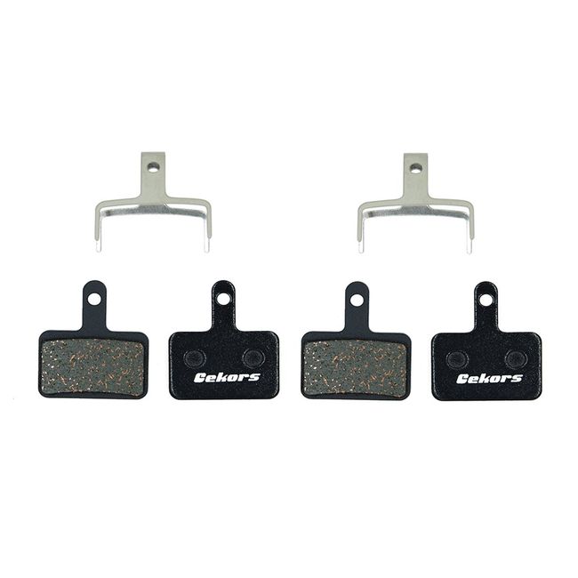 Gekors Semi-Metallic Bicycle Disc Brake Pads for Shimano/Tektro/TRP, 2 Pairs, Black