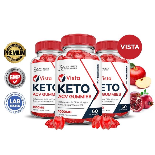 Vista Keto ACV Gummies 1000MG Apple Cider Vinegar 180 Gummys