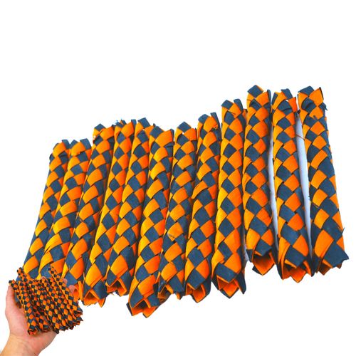 Bonka Bird Toys Pk 12 Halloween Finger Traps (5.50" x 0.75") Bird Foot Talon Craft Part Cage Toy, Conure, African Grey, Pionus, and Similar (2541 Orange)