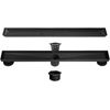 18-Inch Black Linear Shower Drain with Removable Quadrato Pattern Grate,Professi