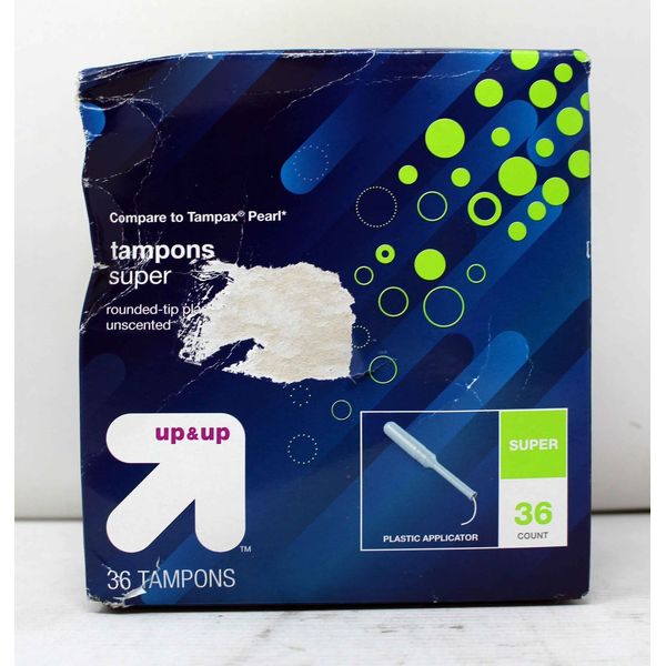 Up & Up Tampons Super Rounded Tip Plastic Applicator Unscented 36 Count